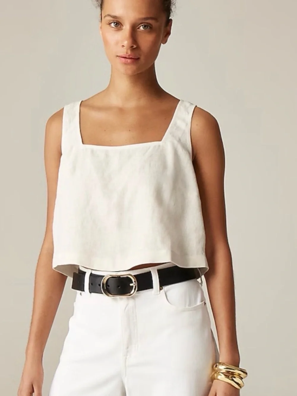 J.Crew Juicy Orange Linen Square-Neck cropped Tank NWOT - Picture 6 of 6